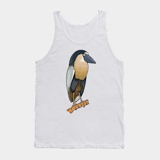 Boat-billed heron bird cartoon illustration Tank Top